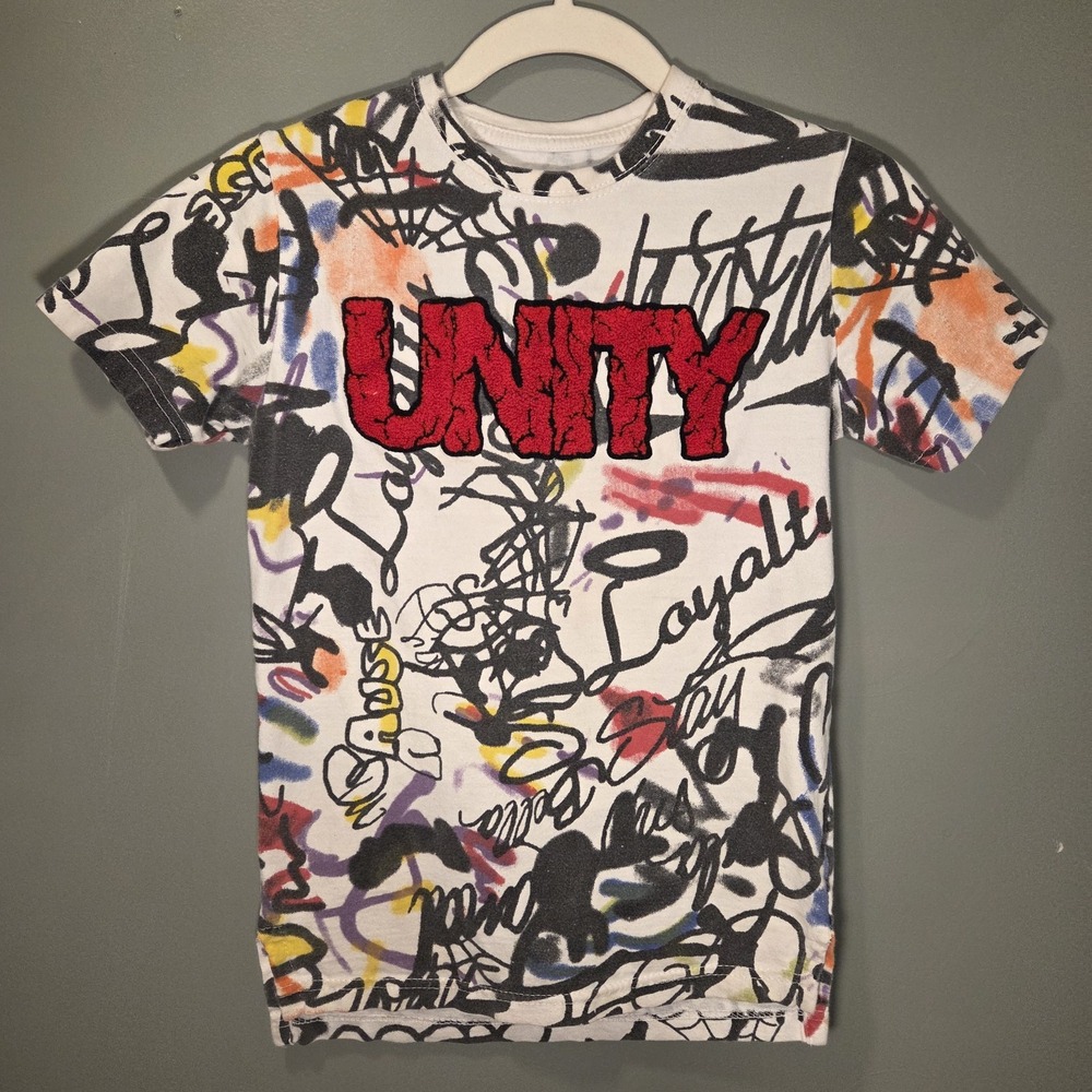 Evolution In Design Graffiti Print 3D Unity T-Shirt 90s Hip Hop Women's Size S/8